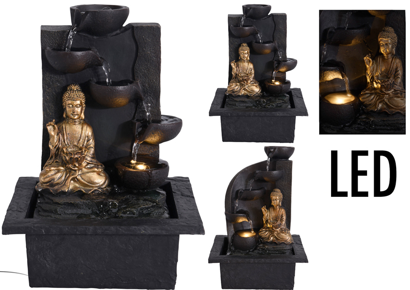 Boeddha Fontein met LED-verlichting