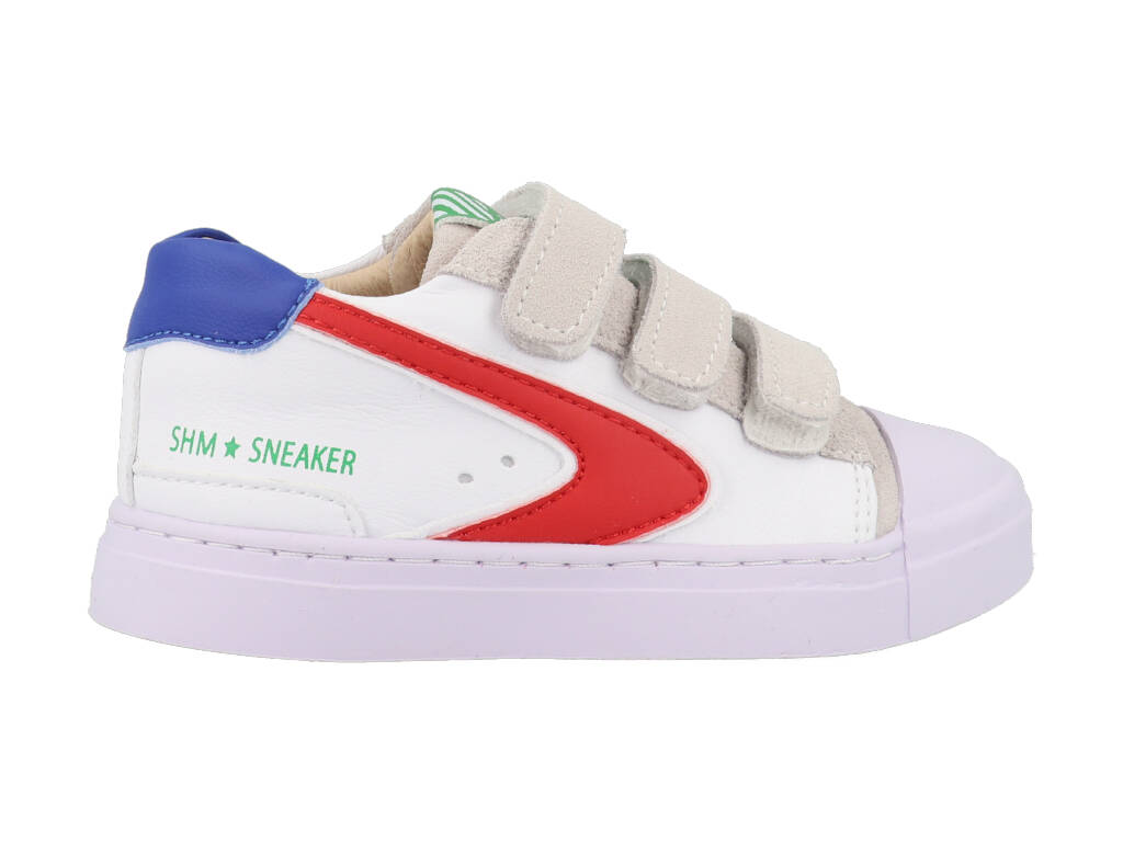 Shoesme Sneakers SH22S015-D Wit / Rood-30 maat 30